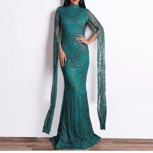 Glamorous teal mermaid dress
